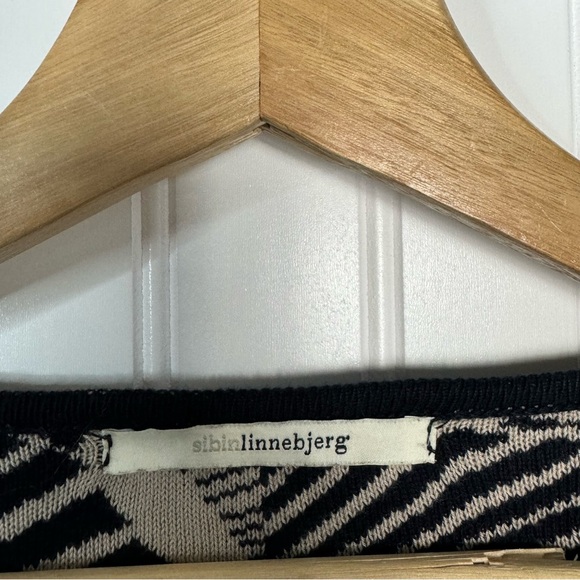 Sibin Linnebjerg Sweater XS  Geometric Print Multicolor Pockets 3/4 Sleeve Open - Picture 3 of 11